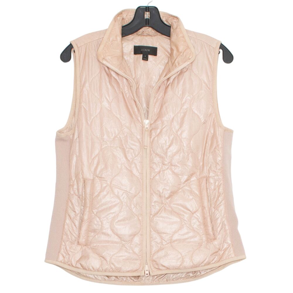 J Crew Quilted Puffer Vest S Lightweight Minimalist Preppy Neutral Athleisure